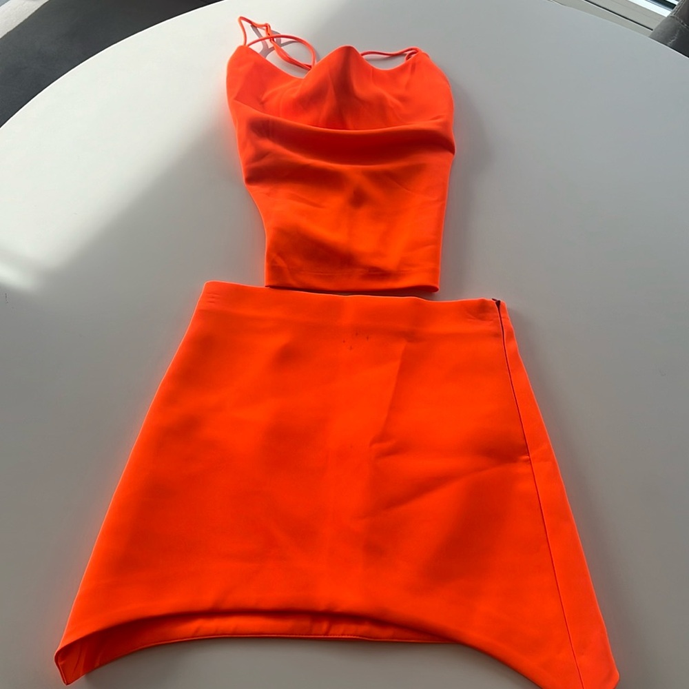 ZARA two piece scoop top and mini set